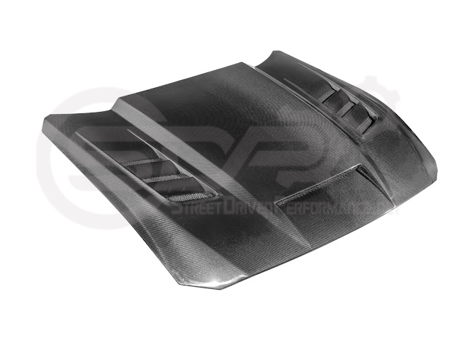 2024-Up Ford Mustang S650 | Terminator Style CARBON FIBER Front Vented Hood